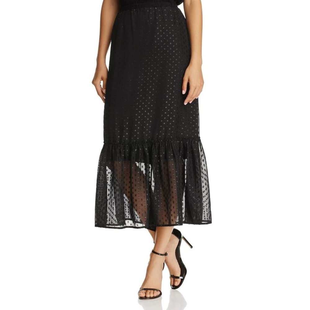 NWT Chiffon Black Long Skirt Sz XS - Picture 1 of 6